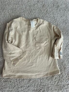 H&M Kids Long-Sleeve Pocket Tee - Cream